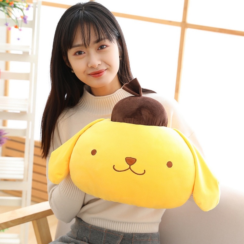 38cm Sanrio Hello Kitty Pom Pom Purin Keroppi Badtz maru Cartoon Kt Cat Warm Hand Plush - PomPomPurin Plush