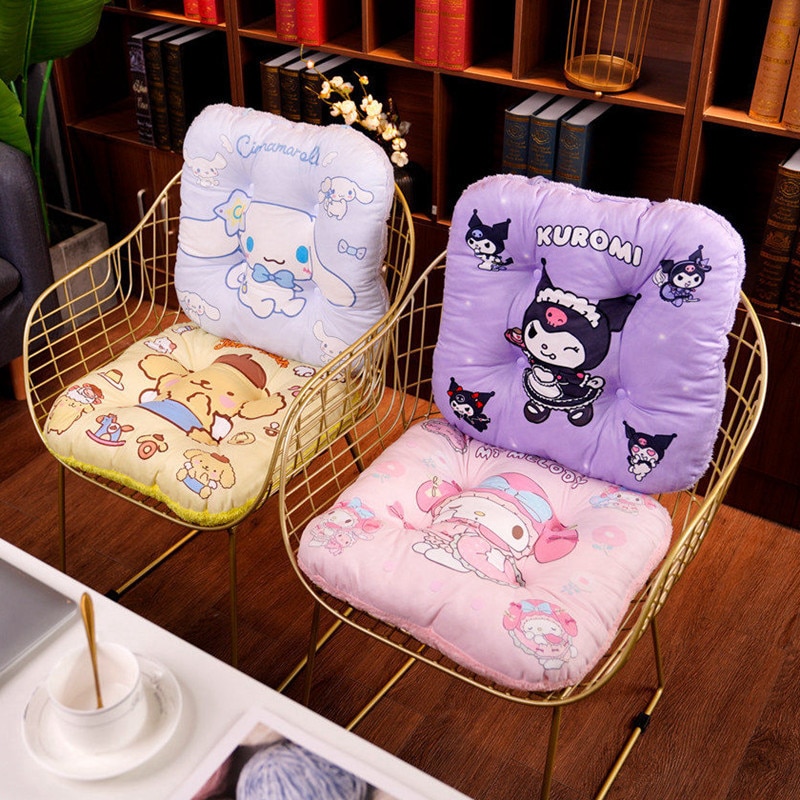 Sanrio Kuromi Cinnamoroll Mymelody Pompompurin Kitty Plush Kawaii Cartoon Cute Thickened Seat Cushion Anime Plush Toys 1 - PomPomPurin Plush